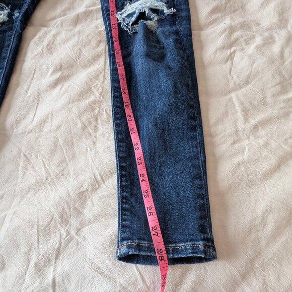 American Eagle, ripped jeans, dark blue wash, size 2 - Picture 3 of 12